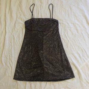 UO, moonbeam shimmering slip mini dress
